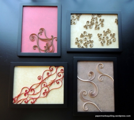 Papermarksquilling Red and Tan Wall Quilling (1)