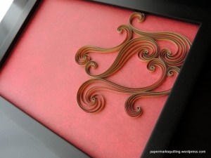 Papermarksquilling Red and Tan Wall Quilling (10)