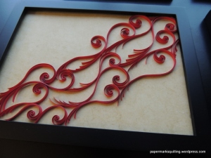 Papermarksquilling Red and Tan Wall Quilling (3)