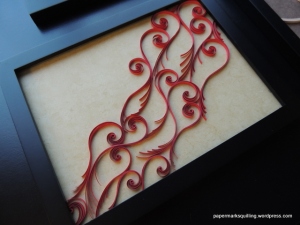 Papermarksquilling Red and Tan Wall Quilling (4)
