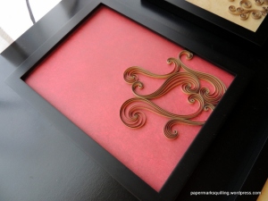 Papermarksquilling Red and Tan Wall Quilling (9)